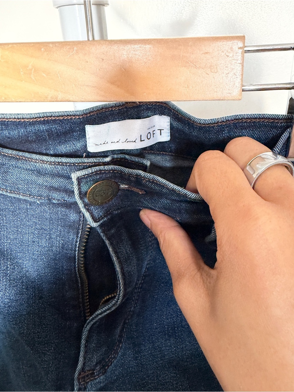 LOFT Dark Blue High-Rise Jeans